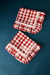 Thumbnail View 1: Damson Madder Gingham Ruffle Placemats, Set of 2