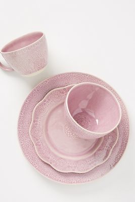 pink crockery dinner sets