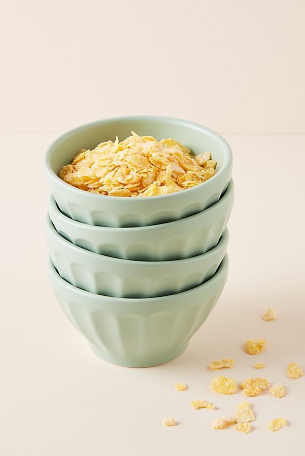 Slide View: 1: Matte Latte Bowls, Set of 4