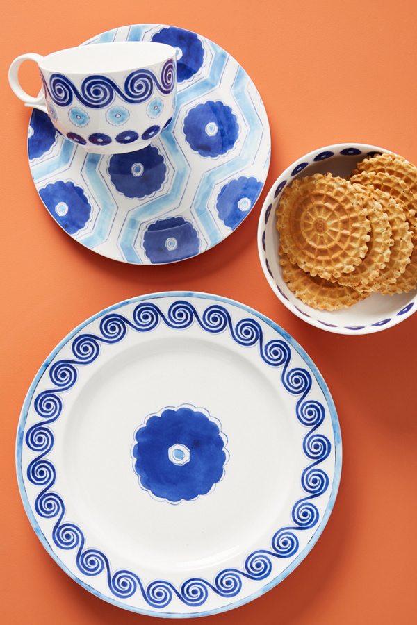 Set of 4 Clover Dinner Plates Anthropologie UK