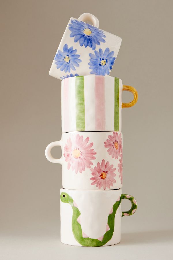 Slide View: 1: Anna + Nina Sweet Violet & Rosegarden Mugs