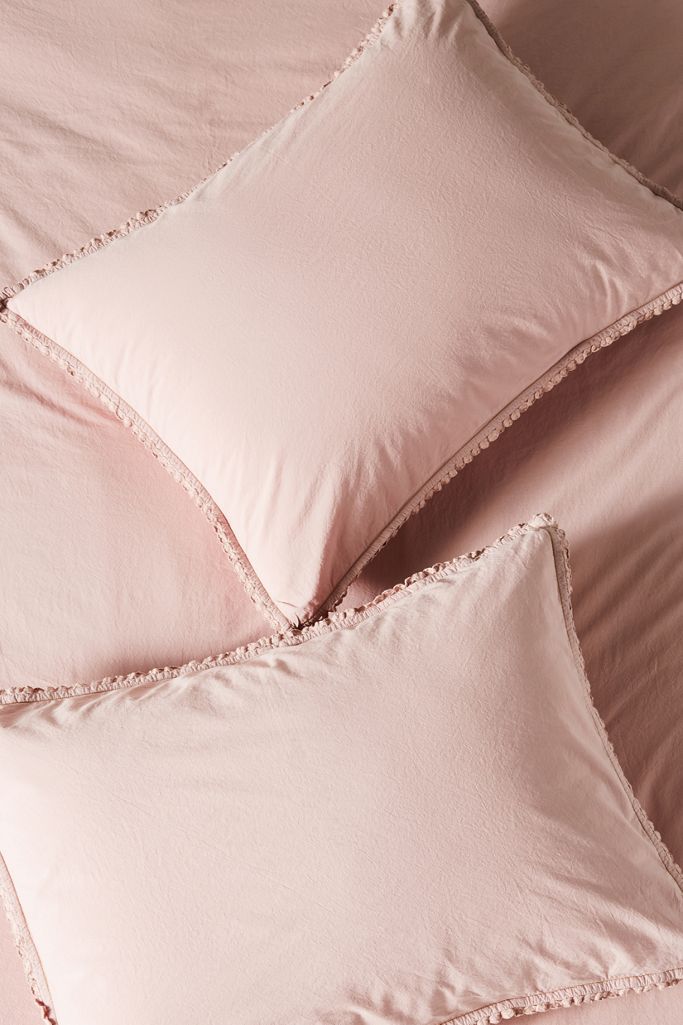 Washed Percale Dot Trim Shams, Set of 2 Anthropologie