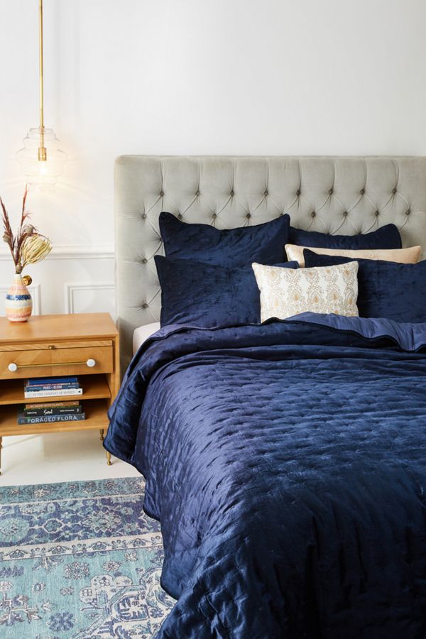 Velvet Cross Stitched Quilt Anthropologie