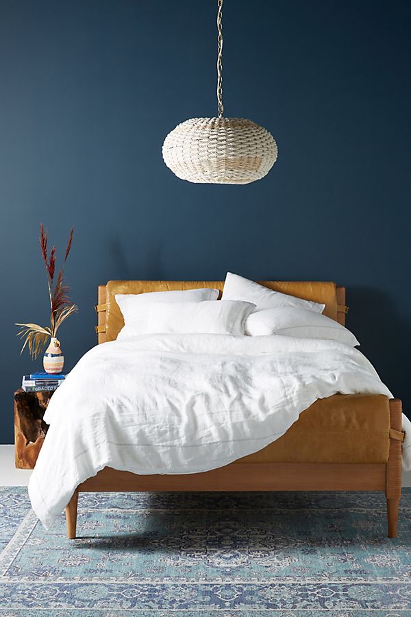 Slide View: 1: Stitched Linen Duvet Cover