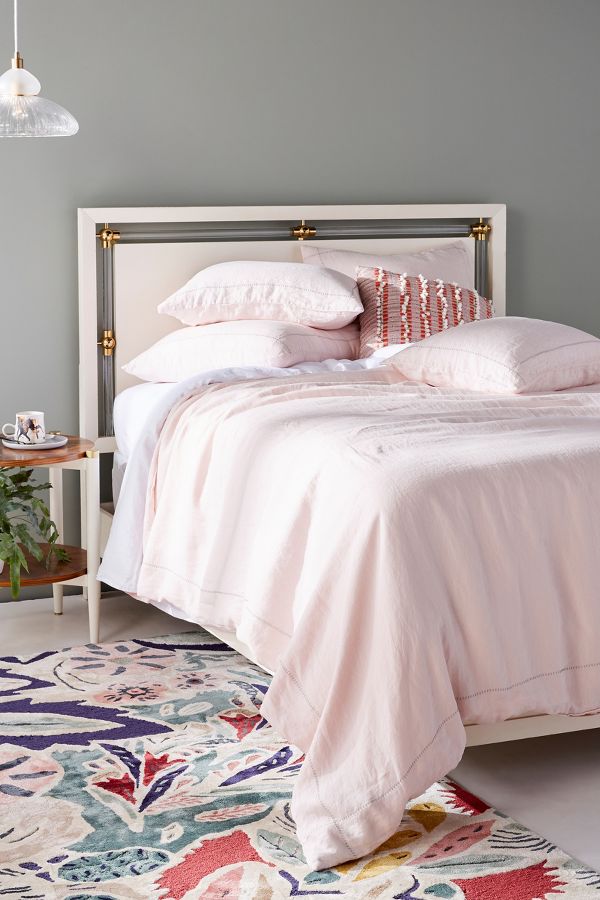 Stitched Linen Duvet Cover Anthropologie