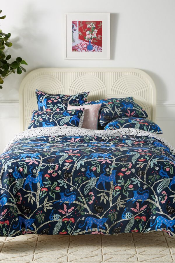 Emily Isabella Midnight Jasmine Duvet Cover Anthropologie