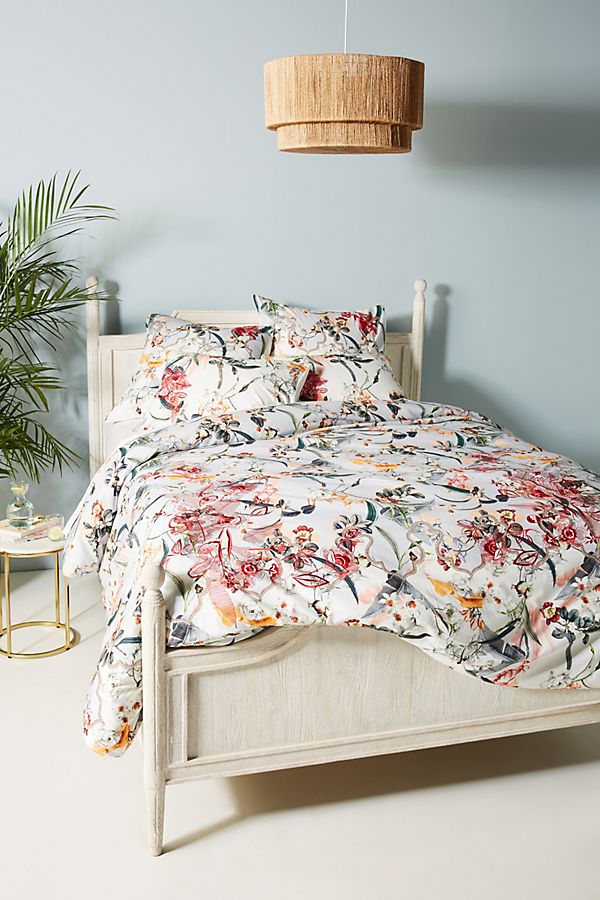 Slide View: 1: Vineet Bahl Embroidered Blooms Duvet Cover