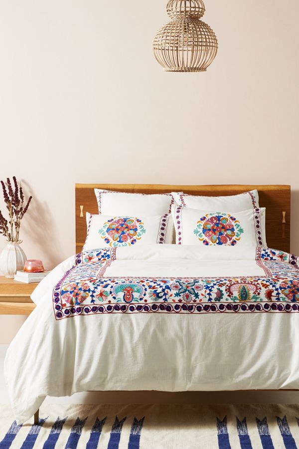 Embroidered Aricota Duvet Cover Anthropologie