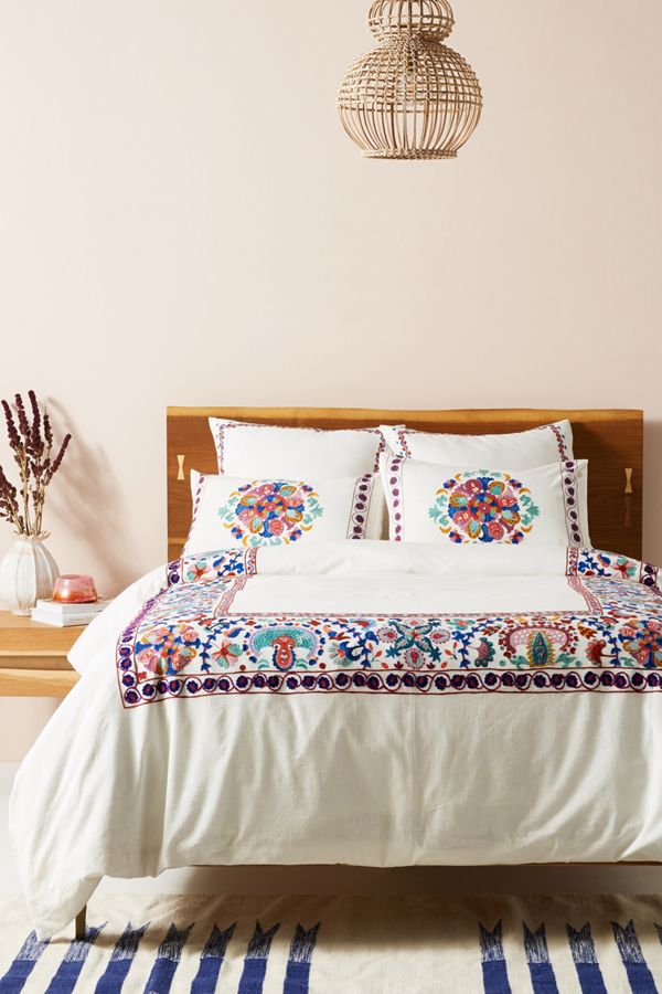 Embroidered Aricota Duvet Cover Anthropologie