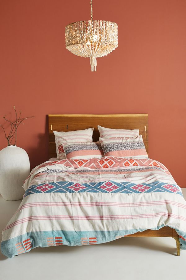 Woven Rosewood Duvet Cover Anthropologie