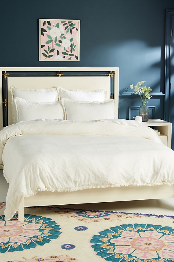 Slide View: 1: Jacquard-Woven Imogen Duvet Cover