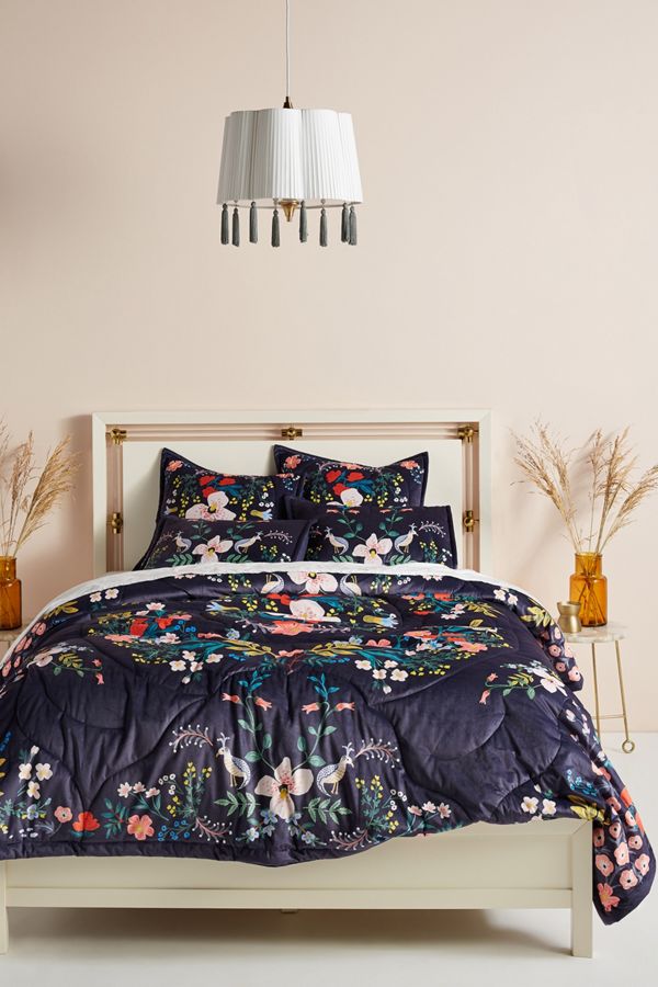 Rifle Paper Co For Anthropologie Velvet Luxembourg Quilt