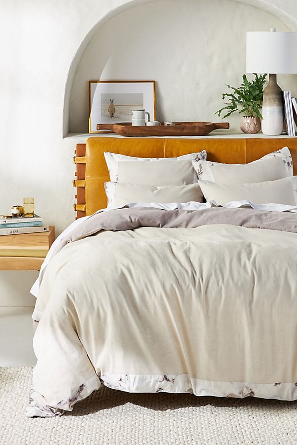 Slide View: 1: Flower-Dyed Alisha Duvet Cover