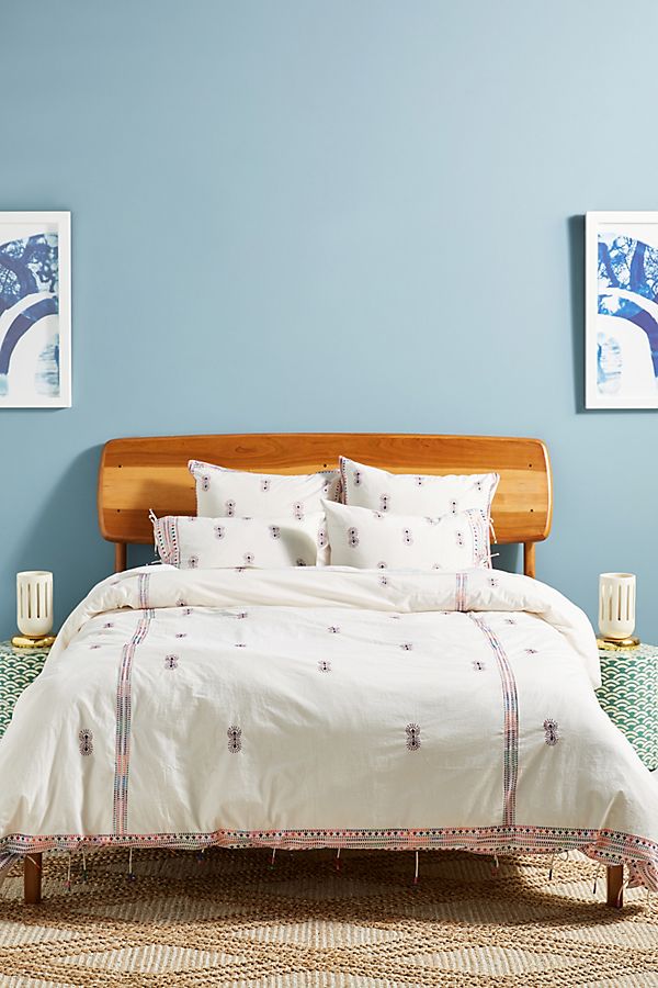 Slide View: 1: Embroidered Mariko Duvet Cover