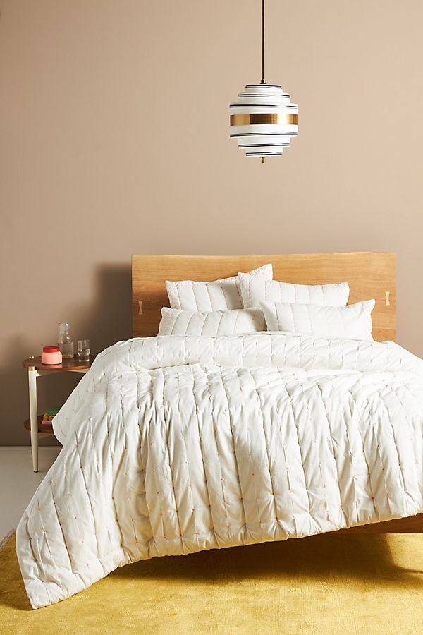Slide View: 1: Embroidered Blanche Quilt