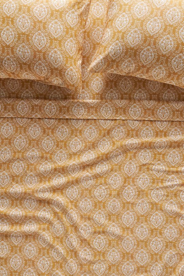 Slide View: 1: Organic Cotton Sateen Printed Sheet Set