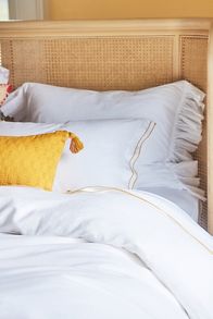 Slide View: 7: Organic Cotton Spa Sateen Ruffled Duvet Cover