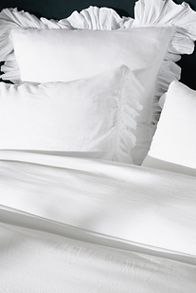 Slide View: 3: Organic Cotton Spa Sateen Ruffled Duvet Cover