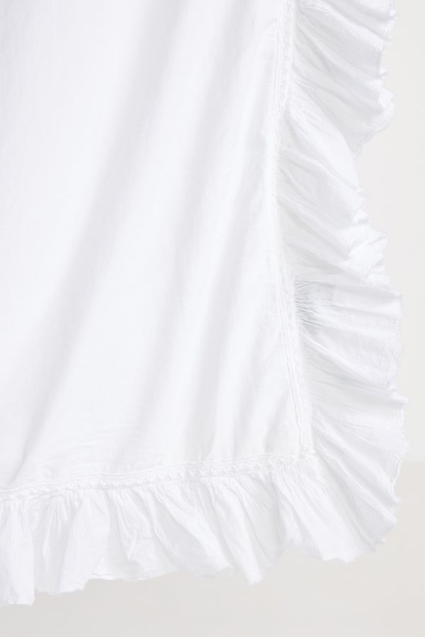 Slide View: 5: Organic Cotton Spa Sateen Ruffled Duvet Cover