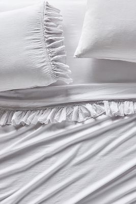 Organic Cotton Spa Sateen Ruffled Sheet Set