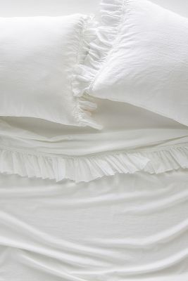 Organic Cotton Spa Sateen Ruffled Sheet Set