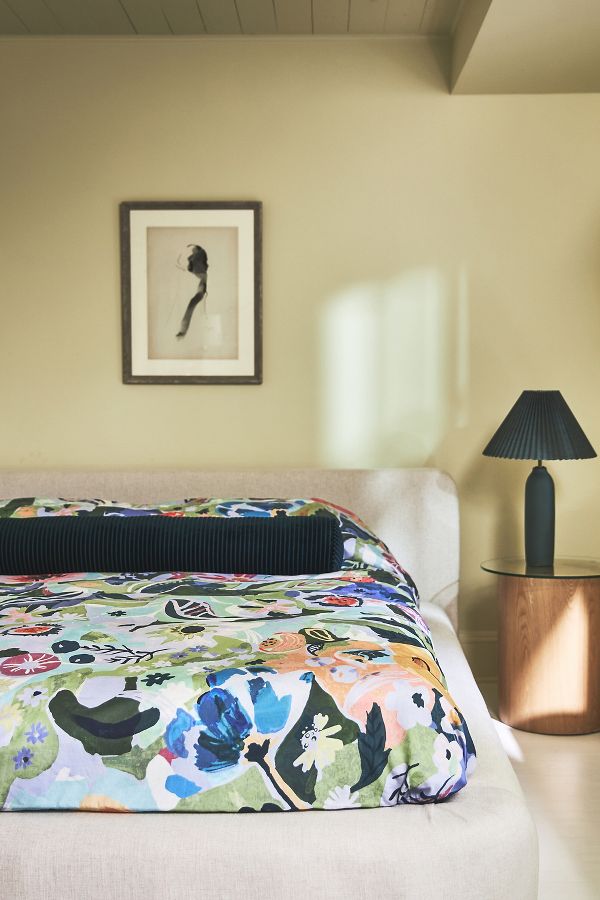 Slide View: 1: Marguerite Organic Sateen Duvet Cover