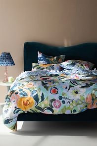 Slide View: 3: Marguerite Organic Sateen Duvet Cover