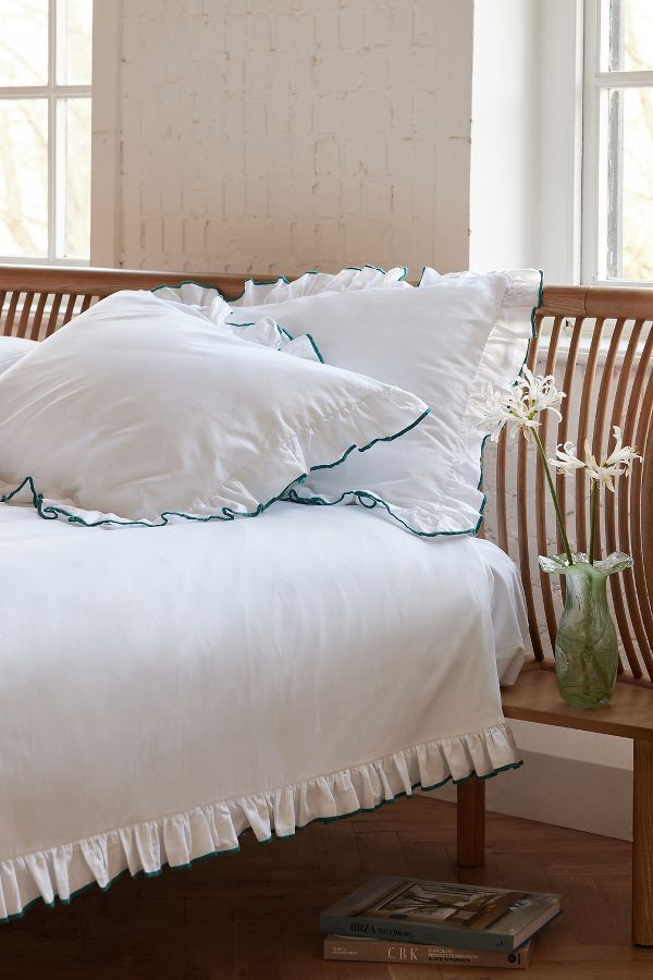 Slide View: 1: Sukun Provence Teal Cotton Sateen Bedding Set