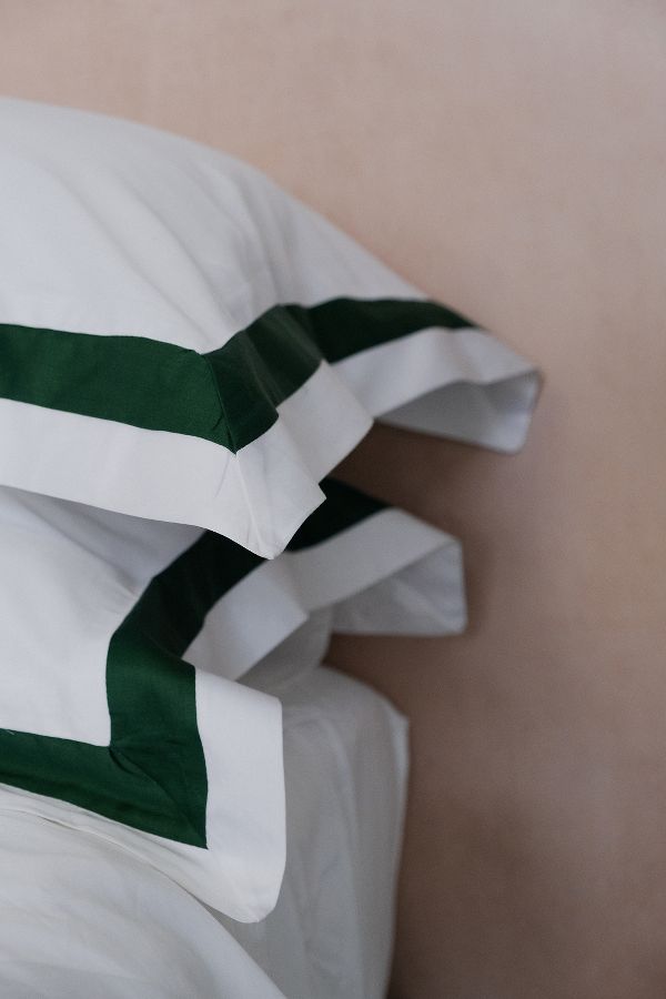 Slide View: 3: Sukun Notting Hill Green Cotton Sateen Bedding Set