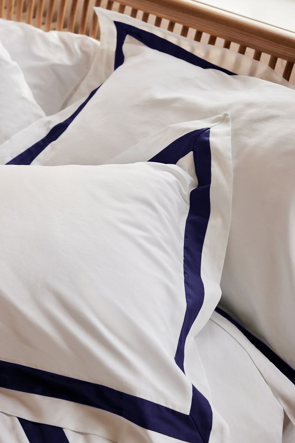 Slide View: 2: Sukun Notting Hill Navy Cotton Sateen Bedding Set