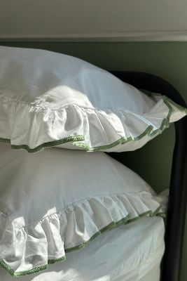 Sukun Provence Olive Cotton Sateen Pillowcase, Set of 2