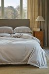 Thumbnail View 1: Dip & Doze Dove Grey Edged Organic Cotton Sateen Duvet Cover