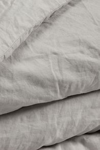 Slide View: 1: Dip & Doze Dove Grey Washed Linen Duvet Cover