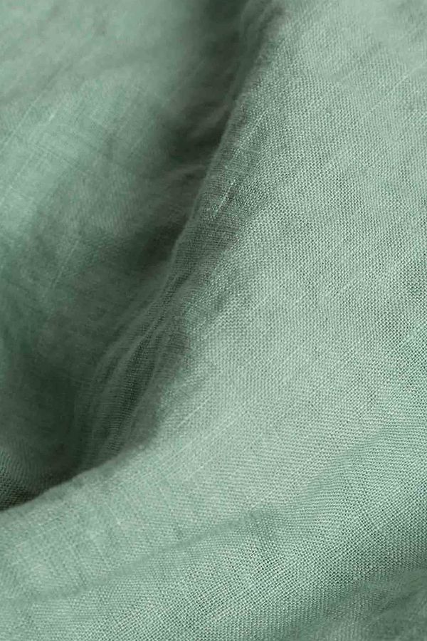 Slide View: 2: Piglet In Bed Sage Green Linen Fitted Sheet