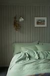 Thumbnail View 1: Piglet In Bed Sage Green Linen Flat Sheet