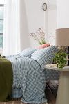 Thumbnail View 1: Piglet In Bed Blue Gingham Linen Duvet Cover