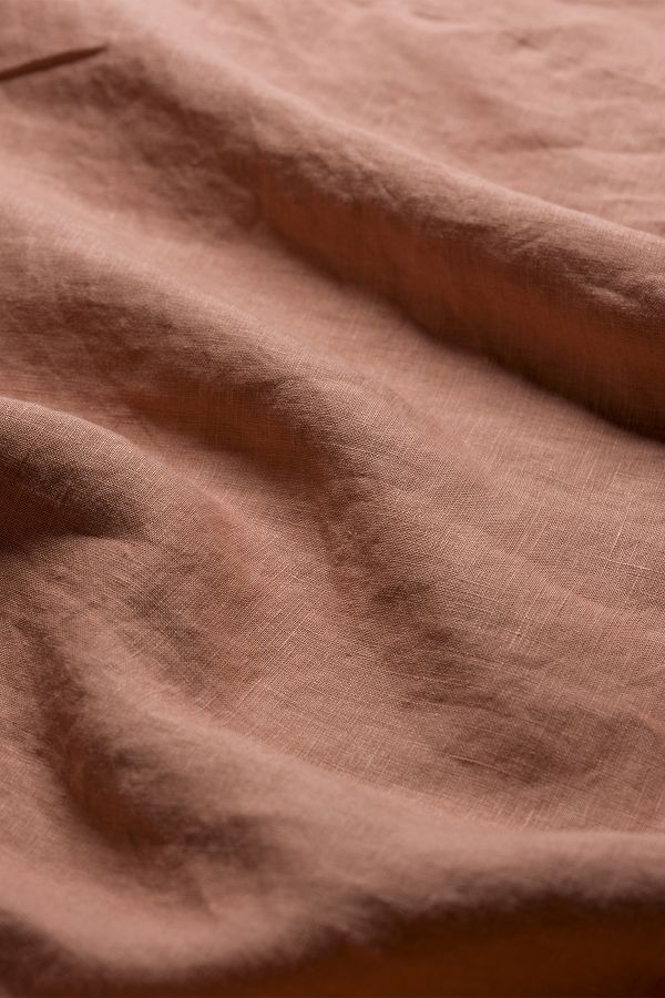 Slide View: 1: Piglet In Bed Warm Clay Linen Flat Sheet