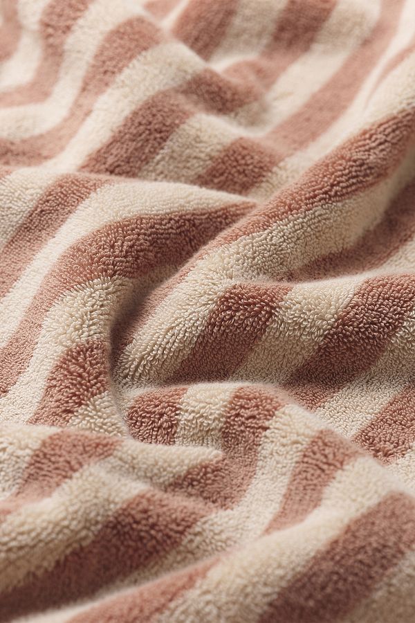 Slide View: 2: Piglet In Bed Sand Shell Pembroke Stripe Towel