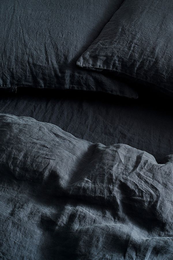 Slide View: 2: Bedfolk Ink Linen Duvet Cover