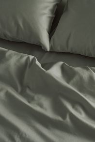 Slide View: 2: Bedfolk Moss Luxe Cotton Duvet Cover