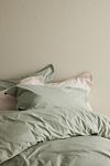 Thumbnail View 1: Dip & Doze Sage Edged Organic Cotton Sateen Duvet Cover