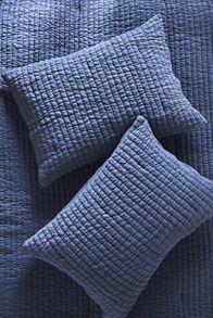 Slide View: 1: Cotton Jersey Channel-Stitch Quilted Shams, Set of 2