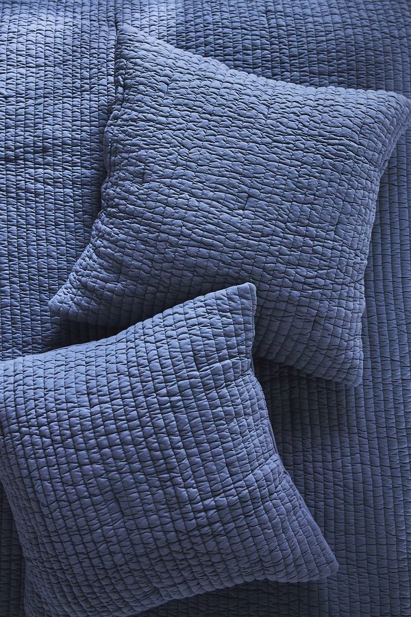 Slide View: 1: Cotton Jersey Channel-Stitch Quilted Euro Sham