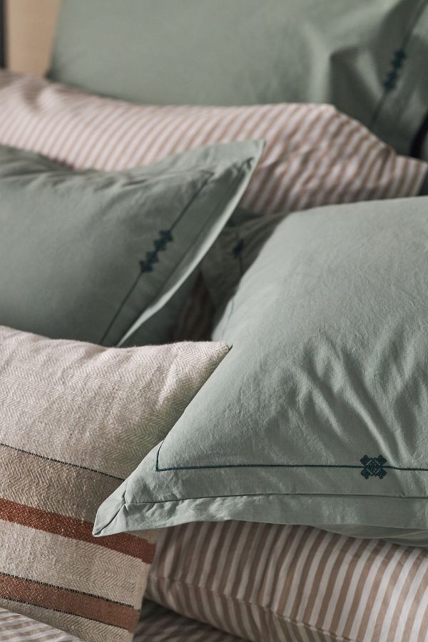 Slide View: 2: Taylor Organic Cotton Percale Embroidered Duvet​