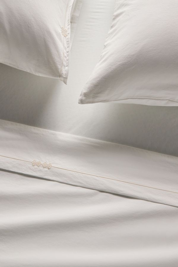 Slide View: 2: Taylor Organic Cotton Percale Embroidered Sheet Set​