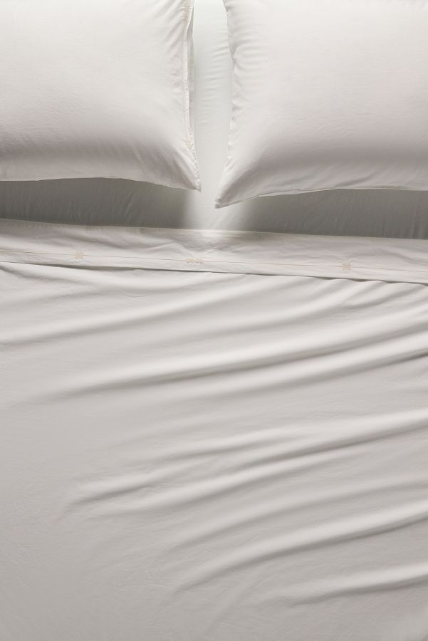 Slide View: 1: Taylor Organic Cotton Percale Embroidered Sheet Set​