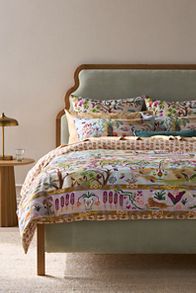 Slide View: 1: Tales Cotton Slub Printed Duvet Cover