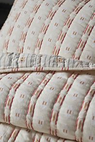 Slide View: 3: Nera Yarn Dye Jacquard Striped Quilt