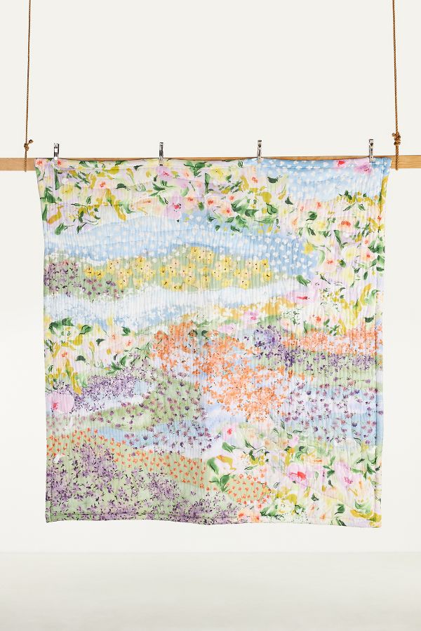 Slide View: 3: Gemma Cotton Voile Floral-Printed Quilt