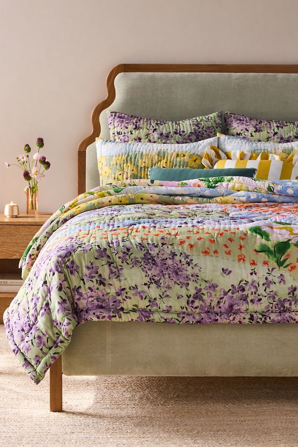 Slide View: 1: Gemma Cotton Voile Floral-Printed Quilt